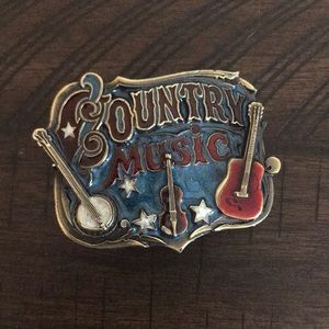 Vintage belt buckle “country music” super cool!